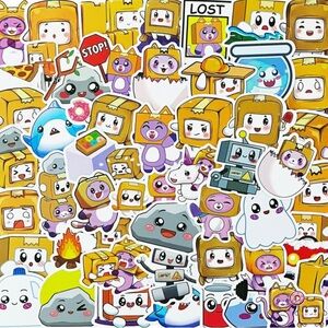 25Pcs Kawaii Stickers for Laptop, Vinyl Lankybox Stickers Pack Decals